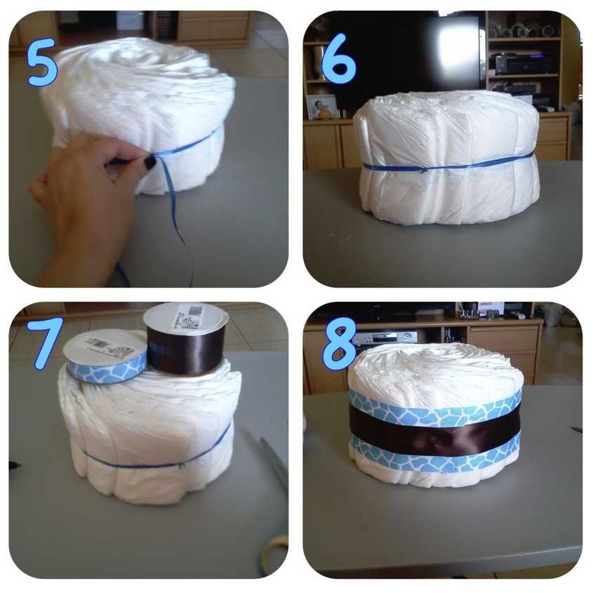 Торт из памперсов для мальчика (49 фото): делаем своими руками подарок из подгузников для новорожденного пошагово