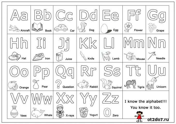 Английский алфавит для детей: карточки, песенки, видео