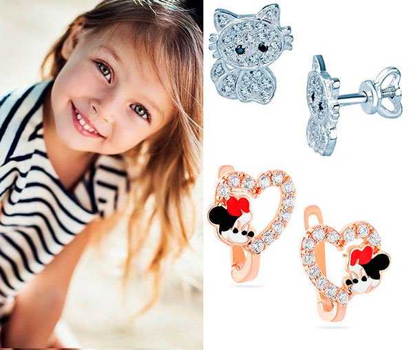 Детские серьги (143 фото): сережки для девочек, для маленьких детей, модели с бриллиантами